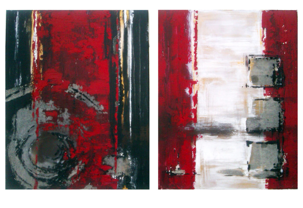 2012.09 34x20 Techniques mixtes - Ensemble de 2 toiles C01 et C02