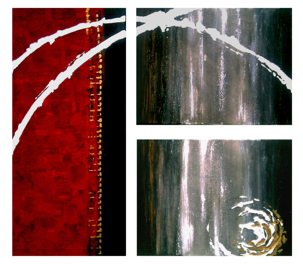 2012.09 30x24 Techniques mixtes - Ensemble de 3 toiles C03-C04 et C05